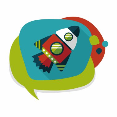 Uzay gemisi ile uzun gölge, eps10 düz simgesi