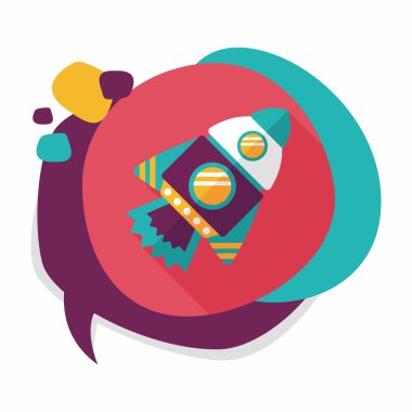 Uzay gemisi ile uzun gölge, eps10 düz simgesi