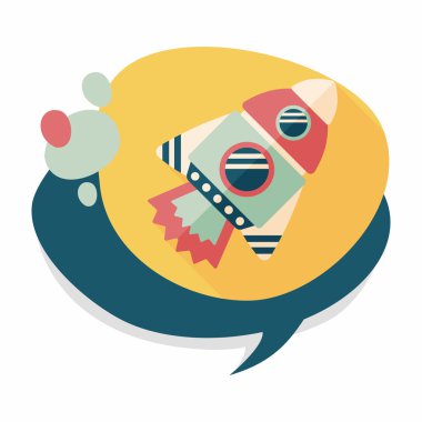 Uzay gemisi ile uzun gölge, eps10 düz simgesi