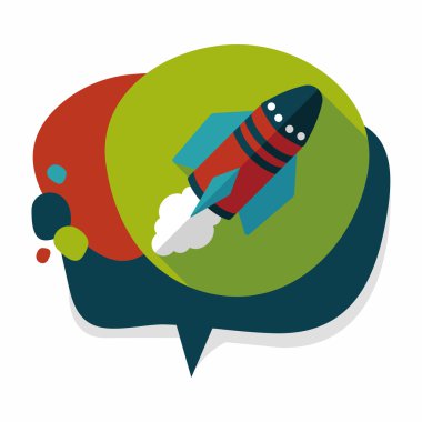 Uzay gemisi ile uzun gölge, eps10 düz simgesi