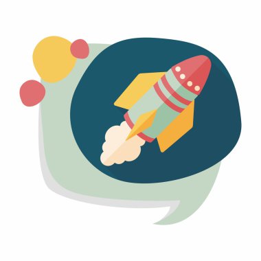 Uzay gemisi ile uzun gölge, eps10 düz simgesi