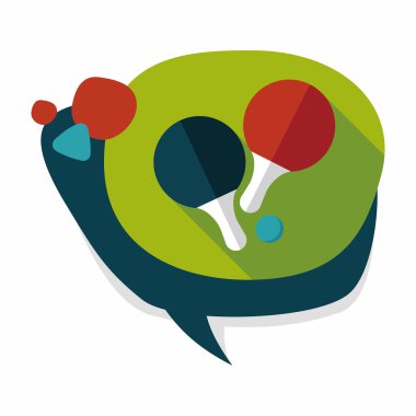 Uzun Gölge, eps10 ile Masa Tenisi raketi düz simgesi