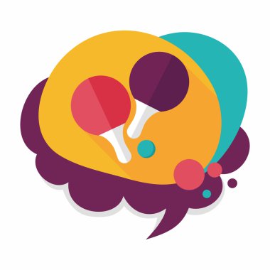 Uzun Gölge, eps10 ile Masa Tenisi raketi düz simgesi