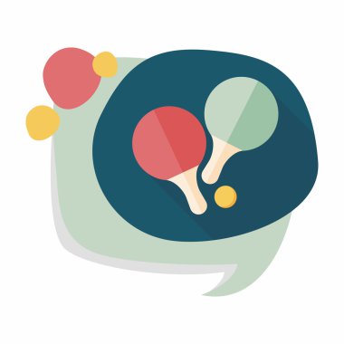 Uzun Gölge, eps10 ile Masa Tenisi raketi düz simgesi