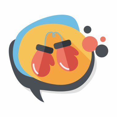 Boks eldivenleri düz simgesi ile uzun gölge, eps10