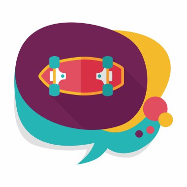 kaykay düz simgesi ile uzun gölge, eps10