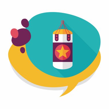 kum torbaları ile uzun gölge, eps10 düz simgesi