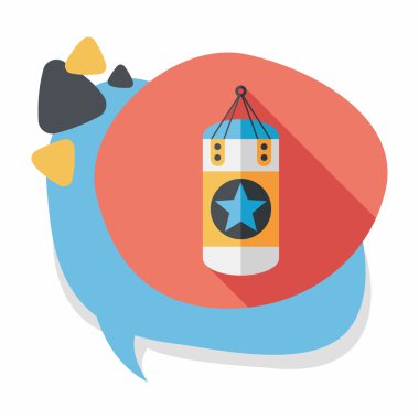 kum torbaları ile uzun gölge, eps10 düz simgesi