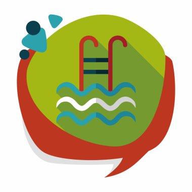 Yüzme Havuzu düz simgesi ile uzun gölge, eps10