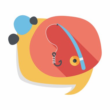 Uzun Gölge, eps10 balıkçılık düz simgesi