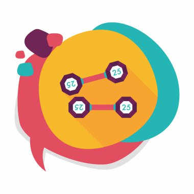 Dumbbell düz simgesi ile uzun gölge, eps10