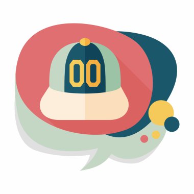 beyzbol kap düz simgesi ile uzun gölge, eps10