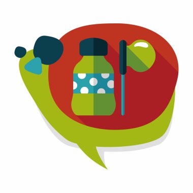 Uzun Gölge, eps10 ile baloncuklar düz simgesi