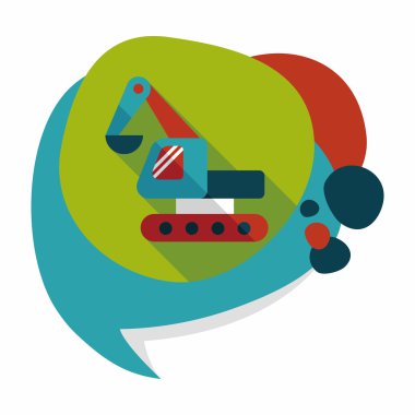 Uzun Gölge, eps 10 ile tarak digger düz simgesi