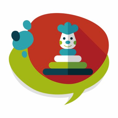 Piramit oyuncak düz simgesi ile uzun gölge, eps10