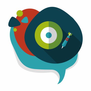 Dart hedef düz simgesi ile uzun gölge, eps10