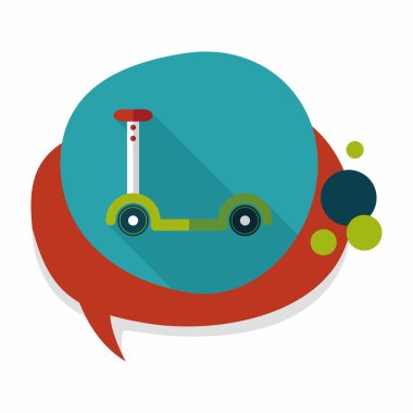 Scooter uzun gölge, eps10 düz simgesiyle