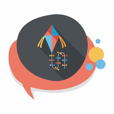 uçurtma düz simgesi ile uzun gölge, eps10