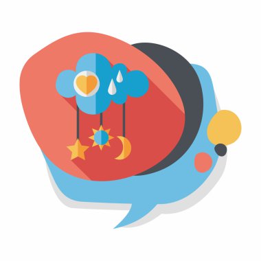 Bebek çıngırağı uzun gölge, eps 10 düz simgesiyle