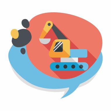 Uzun Gölge, eps 10 ile tarak digger düz simgesi