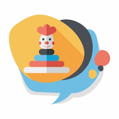 Piramit oyuncak düz simgesi ile uzun gölge, eps10