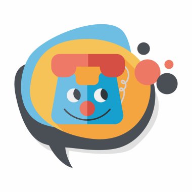 oyuncak telefon düz simgesi ile uzun gölge, eps10