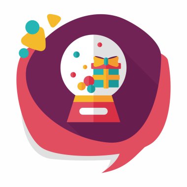 Snow globe ve hediyeler uzun gölge, eps 10 düz simgesi