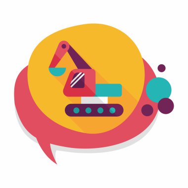 Uzun Gölge, eps 10 ile tarak digger düz simgesi