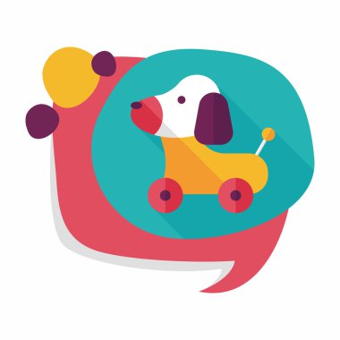 oyuncak köpek uzun gölge, eps 10 düz simgesiyle