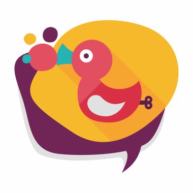 Uzun Gölge, eps 10 düz simge oyuncak ördek