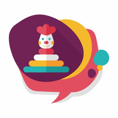 Piramit oyuncak düz simgesi ile uzun gölge, eps10