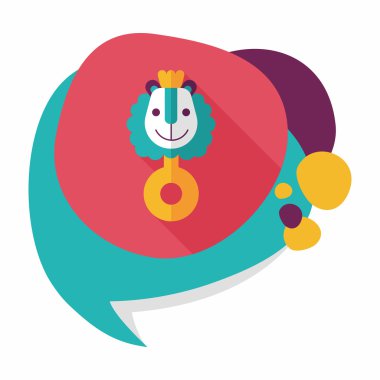 Bebek çıngırağı düz simgesi ile uzun gölge, eps10