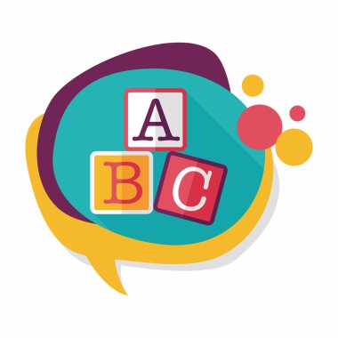 Uzun Gölge, eps10 ile ABC blokları düz simgesi