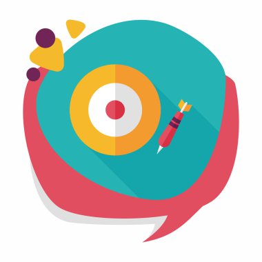 Dart hedef düz simgesi ile uzun gölge, eps10