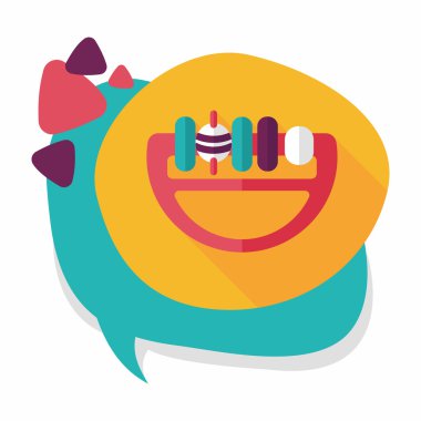 Bebek çıngırağı düz simgesi ile uzun gölge, eps10