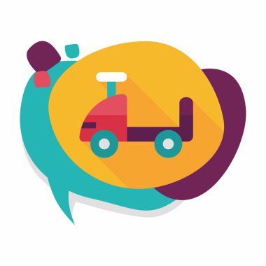 oyuncak araba düz simgesi ile uzun gölge, eps10