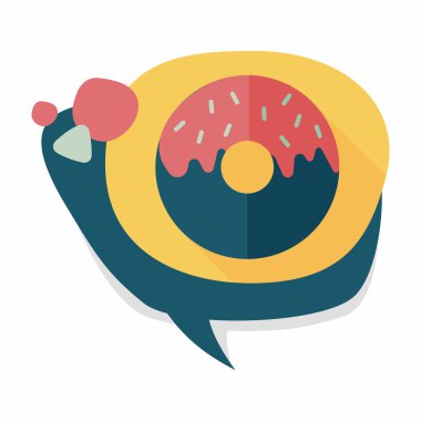 Donut düz simgesi ile uzun gölge, eps10