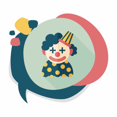 Palyaço uzun gölge, eps10 düz simgesi