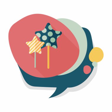 tatlı ve şekerleme simgesi ile uzun gölge, eps 10 daire