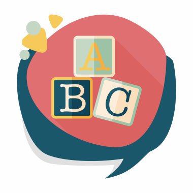 Uzun Gölge, eps10 ile ABC blokları düz simgesi