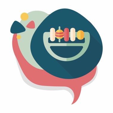 Bebek çıngırağı düz simgesi ile uzun gölge, eps10