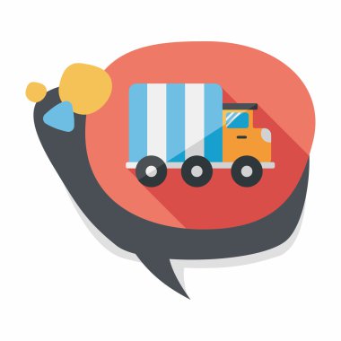 Uzun Gölge, eps10 ile ulaşım kamyon düz simgesi