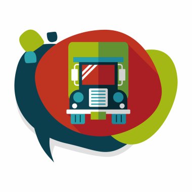 Uzun Gölge, eps10 ile ulaşım kamyon düz simgesi