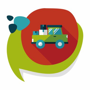 Uzun Gölge, eps10 ile ulaşım kamyon düz simgesi