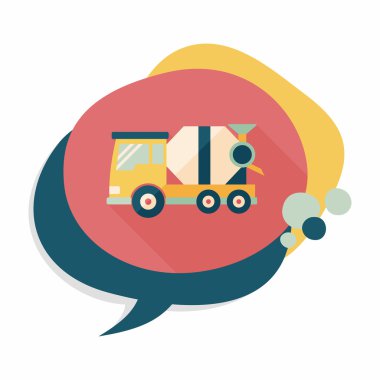 Uzun Gölge, eps10 ile ulaşım çimento karıştırıcı düz simgesi