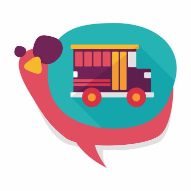 Uzun Gölge, eps10 ile ulaşım okul otobüsü düz simgesi