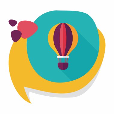 Uzun Gölge, eps10 ile ulaşım sıcak hava balon düz simgesi