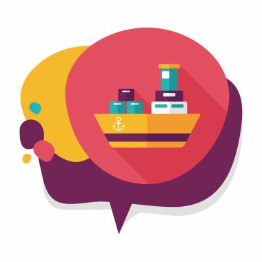 Uzun Gölge, eps10 ile nakliye konteyner gemisi düz simgesi