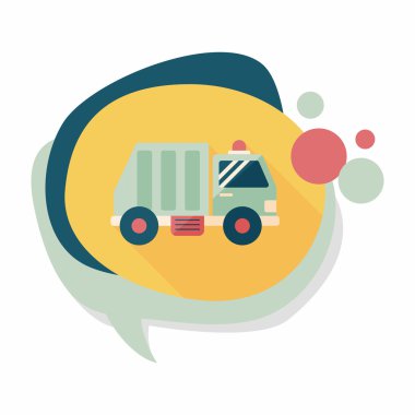 Uzun gölgeli çöp kamyonu simgesi, eps10