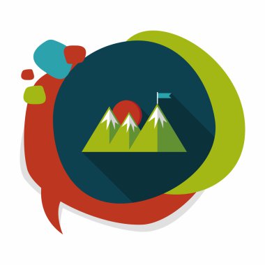 Uzun Gölge, eps10 ile dağ turistik düz simgesi